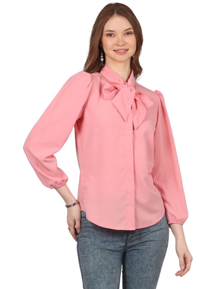     			kg trenzz Pink Crepe Women's Shirt Style Top ( Pack of 1 )