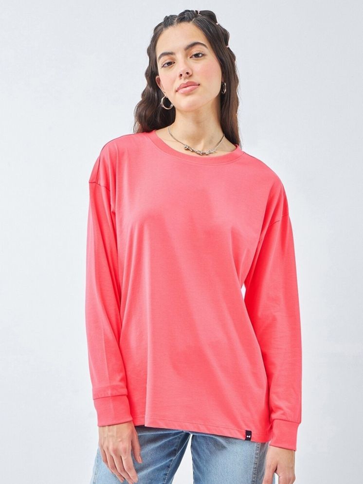     			plusperfaction Pink Cotton Blend Regular Fit Women's T-Shirt ( Pack of 1 )