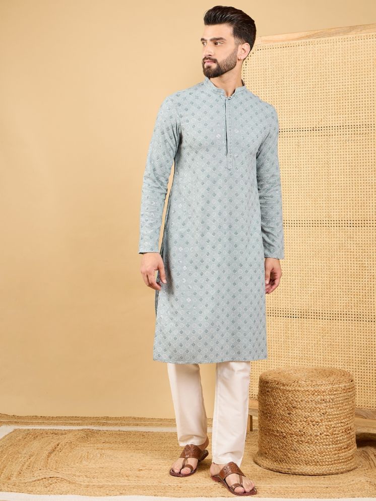     			Ethnic Bay Grey Viscose Men's Regular Kurta ( Pack of 1 )