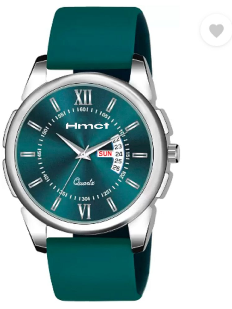     			HMCT Green PU Analog Men's Watch