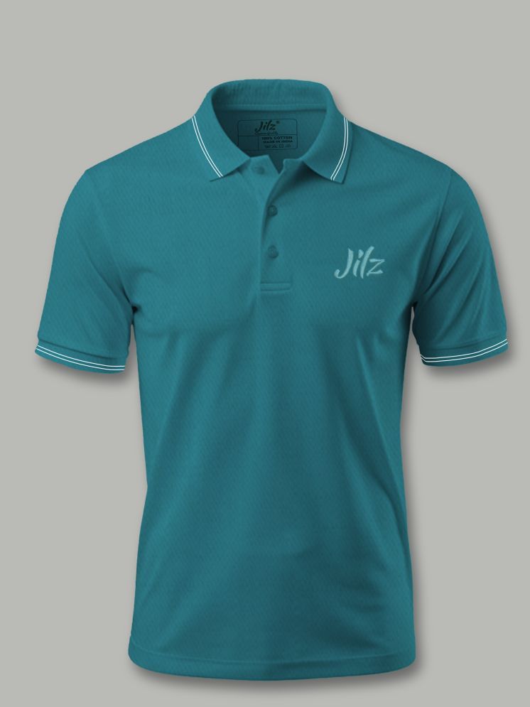     			JILZ Cotton Regular Fit Solid Half Sleeves Men's Polo T Shirt - Teal Blue ( Pack of 1 )