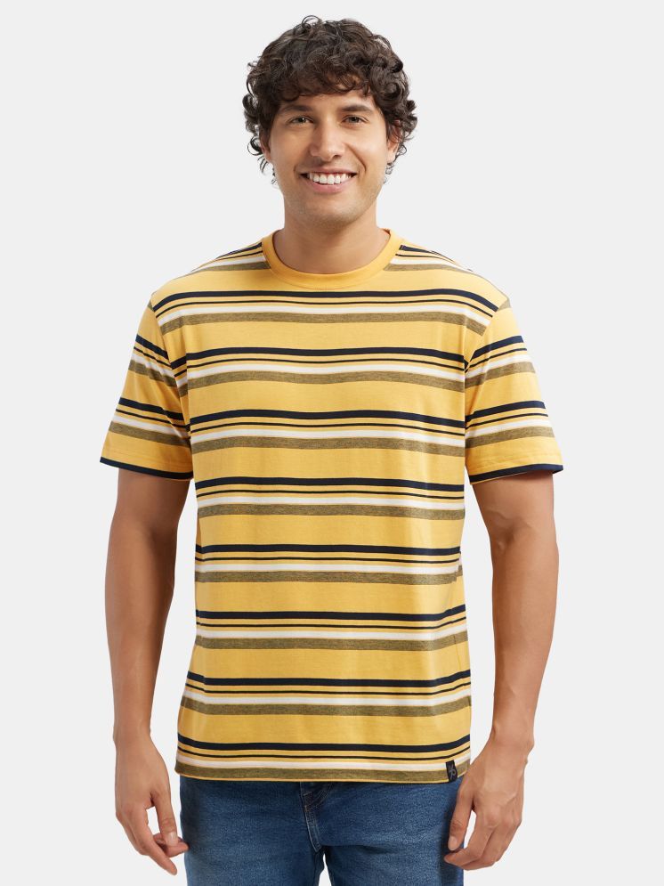     			Jockey Cotton Regular Fit Striped Half Sleeves Men's Round T-Shirt - Multicolor1 ( Pack of 1 )