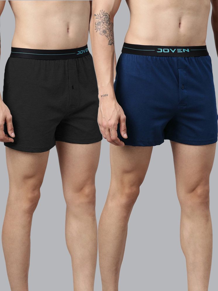     			Joven Pack of 2 Cotton Men's Boxer- ( Black ) Boxer Shorts