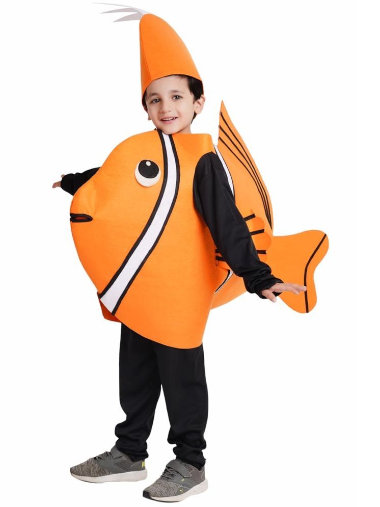     			Kaku Fancy Dresses Nemo Fish Cutout for kids, Clown Fish Costume For Boys & Girls (Freesize/Only Cutout with Cap)