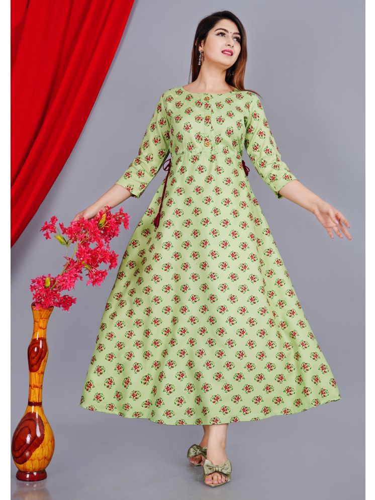     			NUPITAL Rayon Printed Anarkali Women's Kurti - Mint Green ( Pack of 1 )