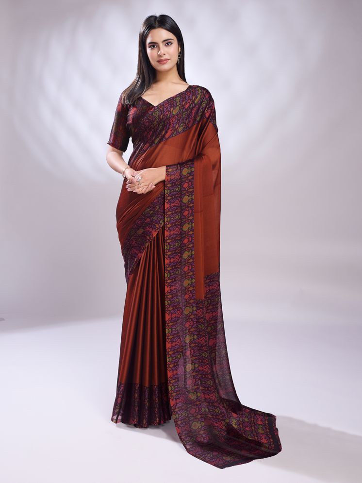     			Rekha Maniyar Chiffon Printed Saree With Blouse Piece - Red ( Pack of 1 )