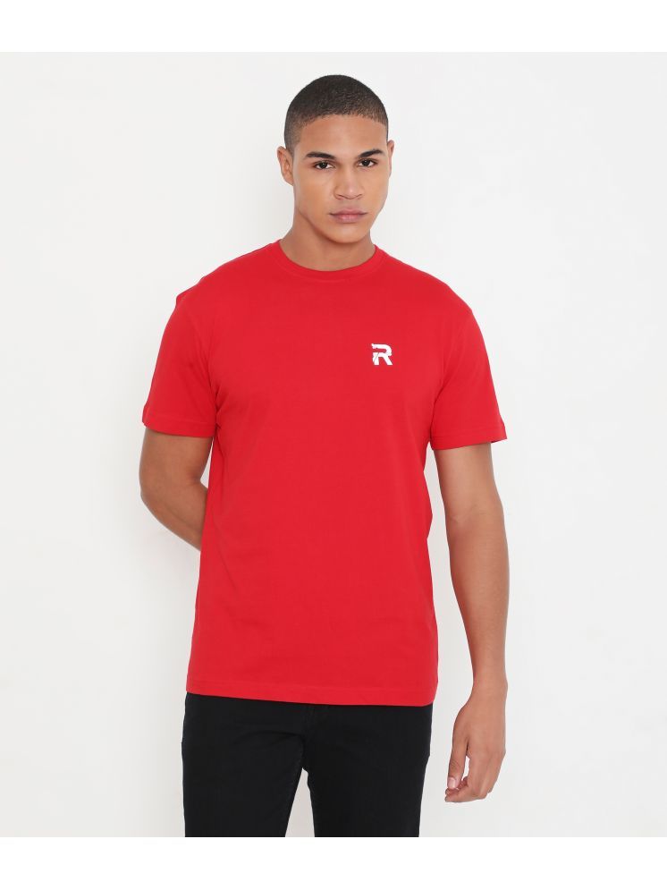     			Rivolta 100% Cotton Regular Fit Solid Half Sleeves Men's Round T-Shirt - Red ( Pack of 1 )