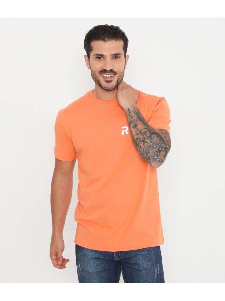     			Rivolta 100% Cotton Regular Fit Solid Half Sleeves Men's Round T-Shirt - Orange ( Pack of 1 )