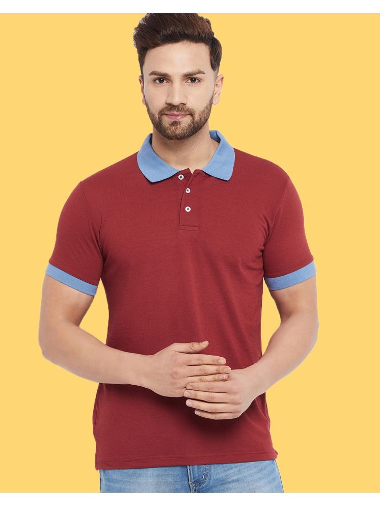     			The Million Club Cotton Regular Fit Solid Half Sleeves Men's Polo T Shirt - Maroon ( Pack of 1 )