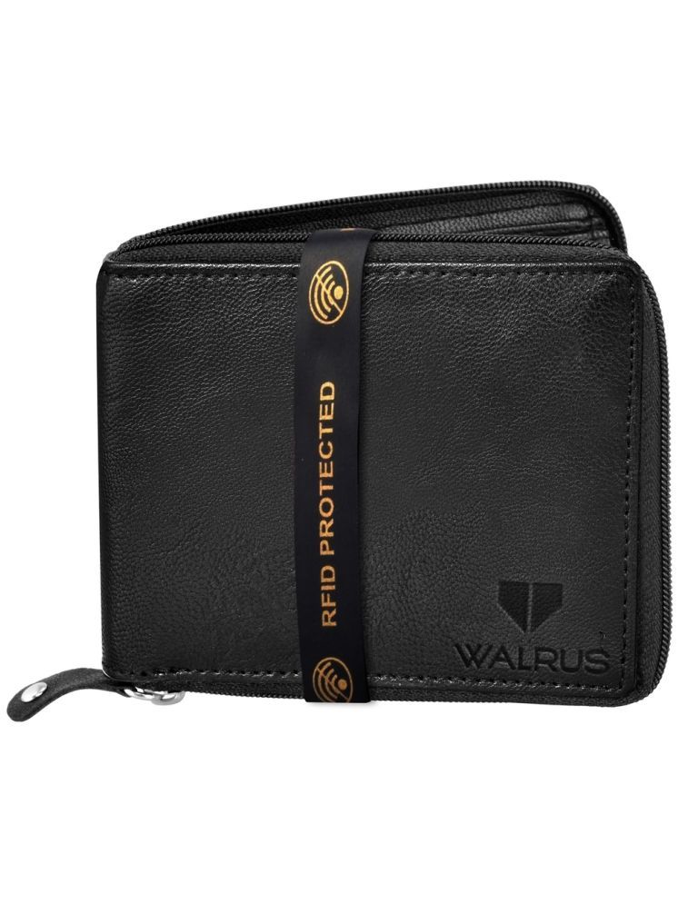     			Walrus Black Faux Leather Men's RFID Wallet ( Pack of 1 )