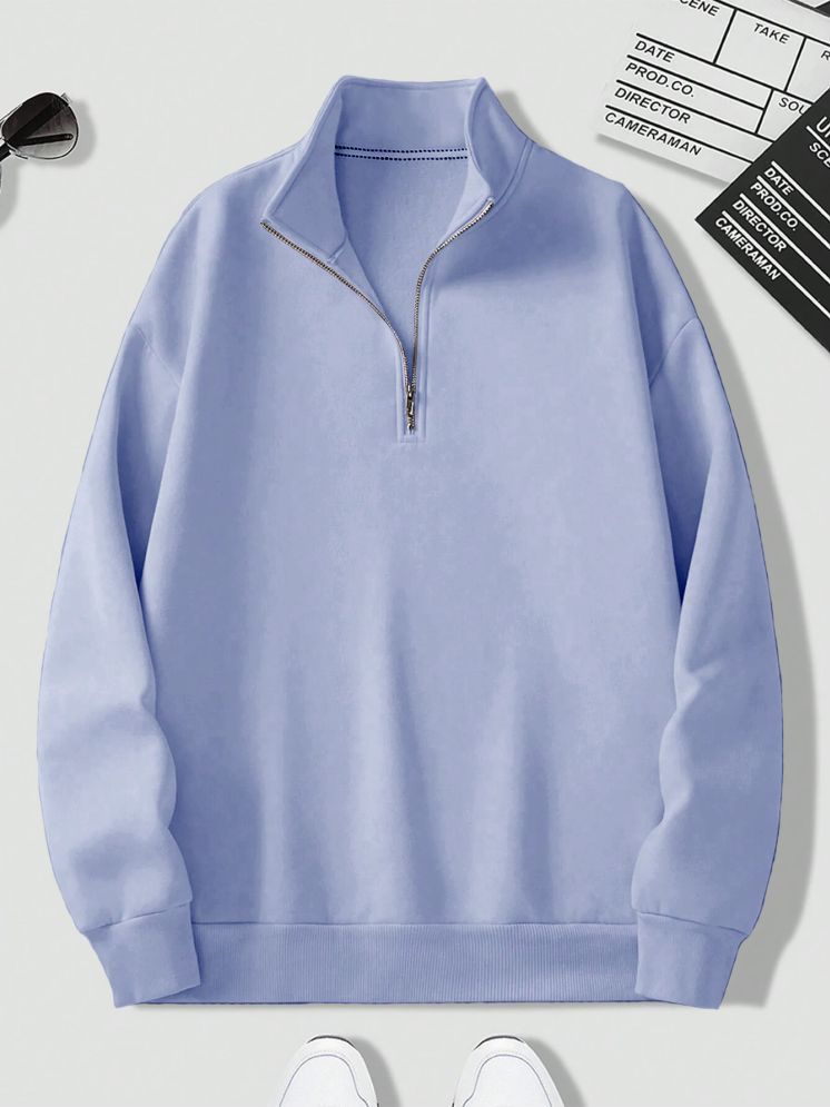     			fashion and youth Fleece High Neck Men's Sweatshirt - Light Blue ( Pack of 1 )