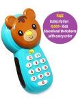 Kidsaholic Musical Mobile Toy Phone for Kids Baby Learning Telephone with 360 Degree Face Rotation & LED Screen Light Sound Toy for Babies - Plastic,Multi Color(Pack of 1) (Free subscription of kids Educational worksheets)