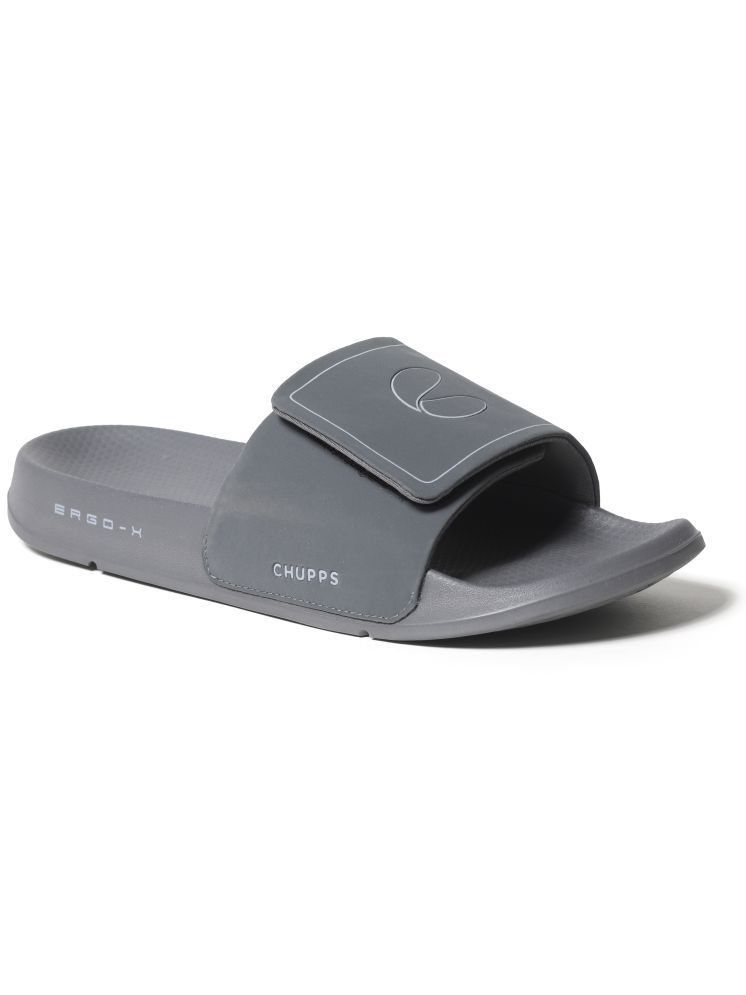     			CHUPPS Dark Grey Men's Slide Flip Flop