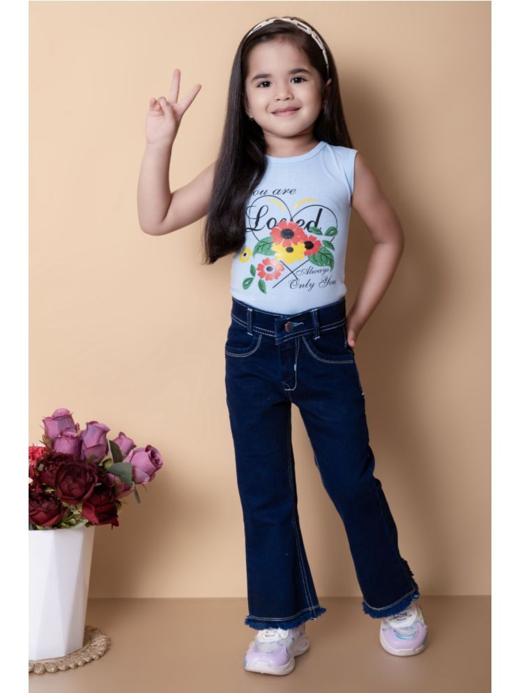     			ICONIC ME- Kids Girls Premium Bootcut Wide leg denim Jeans