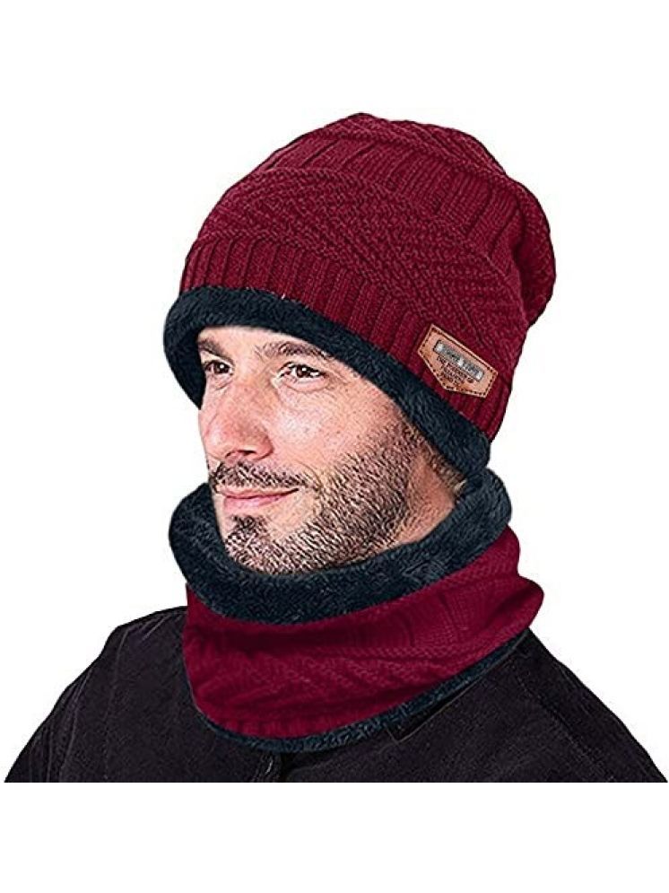     			Infispace Red Cotton Men's Cap ( Pack of 1 )