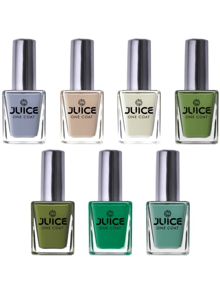     			Juice Nail Paint 11ml Each (Pack of 7) (Merlot, White, Moss, Sea Green, Lawn Green, Olive, Peach)