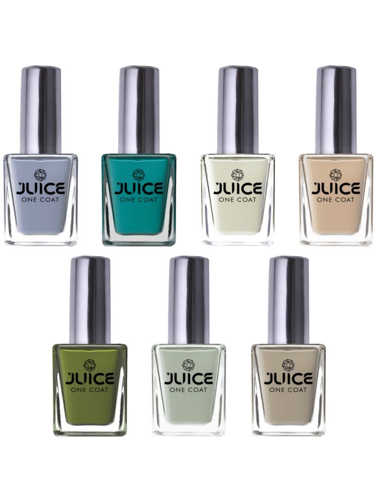     			Juice Nail Paint 11ml Each (Pack of 7) (Merlot, White, Moss, Mink, Pistachio, Beige, Teal Blue)