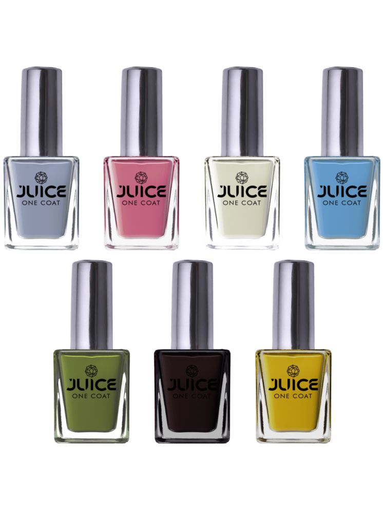     			Juice Nail Paint 11ml Each (Pack of 7) (Merlot, White, Moss, Yellow, Coco Brown, Ocean Blue, Pink Berry)