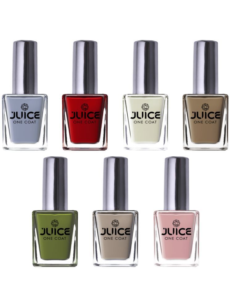     			Juice Nail Paint 11ml Each (Pack of 7) (Merlot, White, Moss, Pink Blush, Dusk-hue, Brown Beige, Crimsom Red)