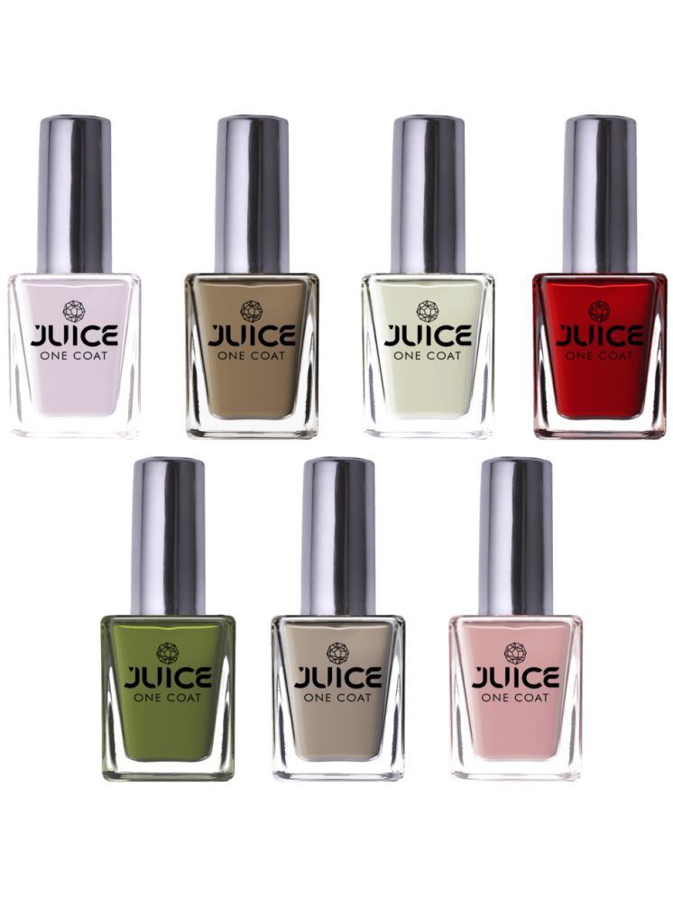     			Juice Nail Paint 11ml Each (Pack of 7) (Merlot, White, Pink Blush, Dusk-hue, Brown Beige, Crimsom Red, Cloud Grey)