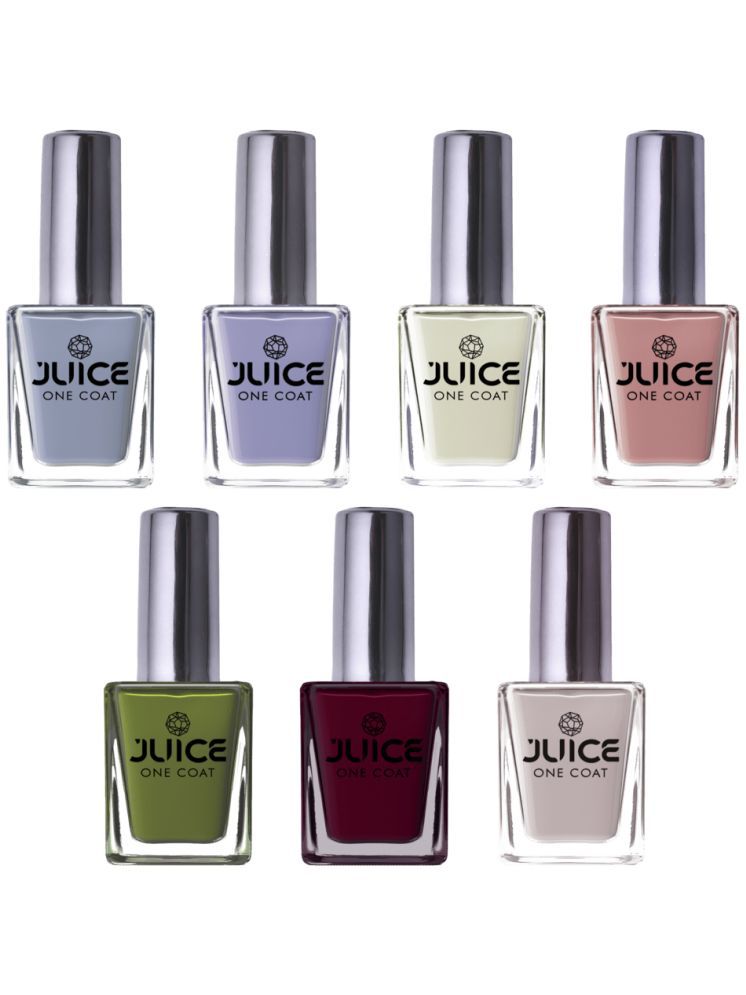     			Juice Nail Paint 11ml Each (Pack of 7) (Merlot, White, Moss, Grey, Magenta, Dusky Rose, Lavender)