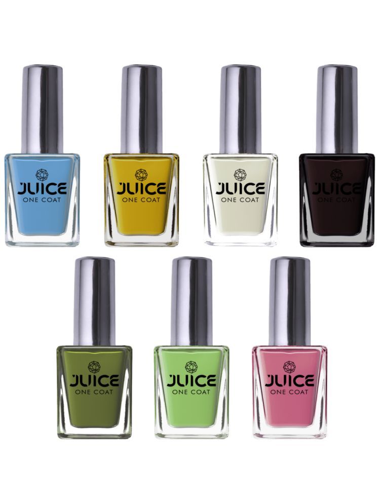     			Juice Nail Paint 11ml Each (Pack of 7) (Merlot, White, Yellow, Coco Brown, Ocean Blue, Pink Berry, Green)