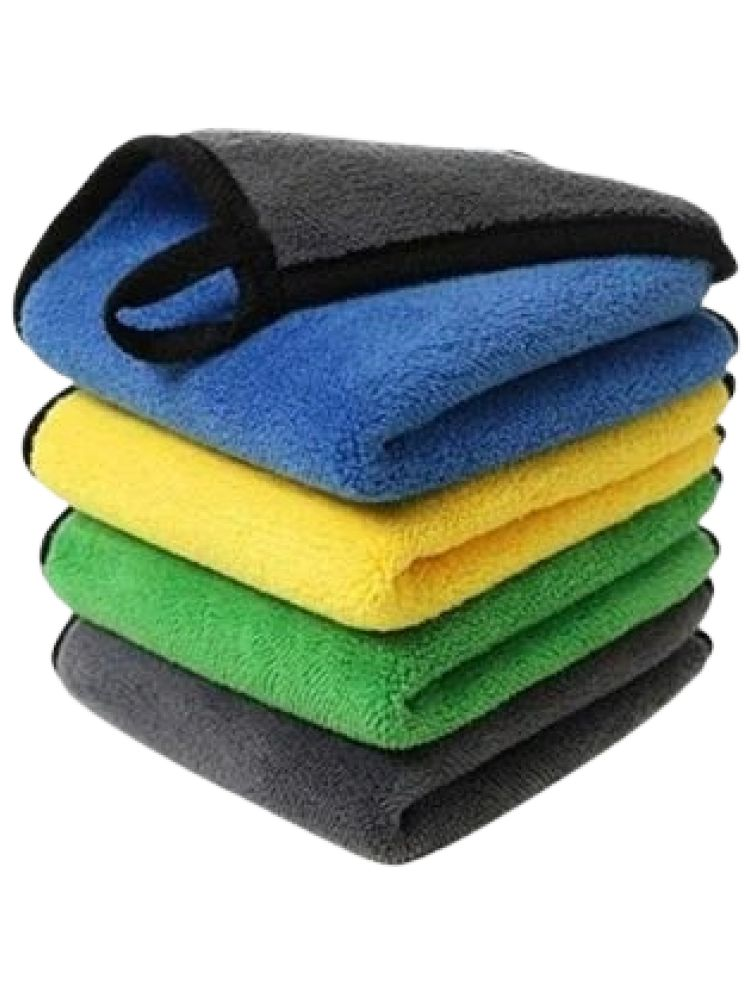     			MYTIG CLEAN Multicolor 600 GSM Microfiber Cloth For Automobile ( Pack of 4 )