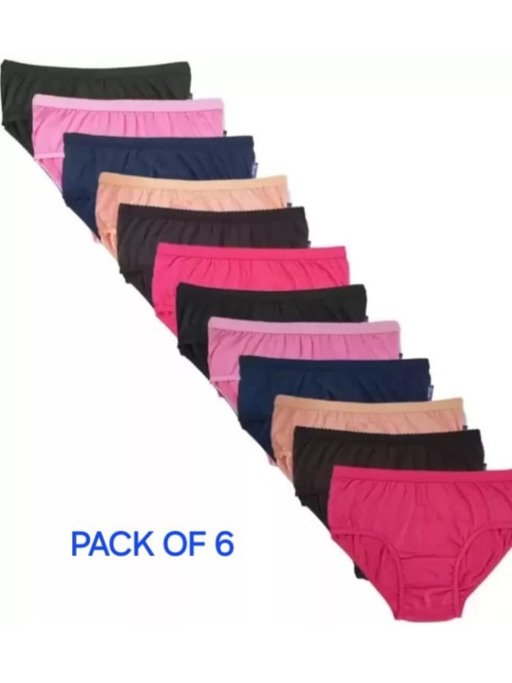     			PIYURZ Pack of 6 Poly Cotton Solid Women's Briefs ( Multi Color )