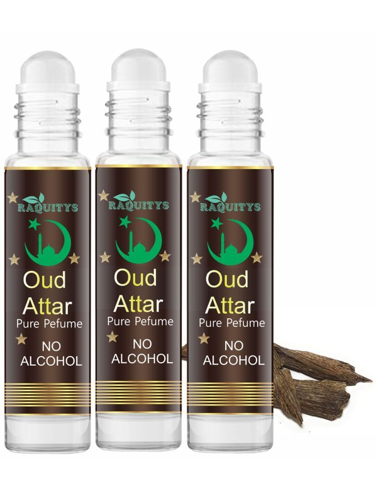     			RAQUITYS Oud Non- Alcoholic Below 50ml Attar ( Pack of 3 )