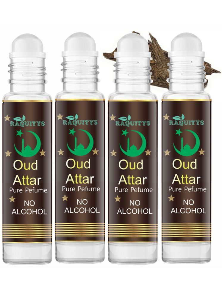     			RAQUITYS Oud Non- Alcoholic Below 50ml Attar ( Pack of 4 )