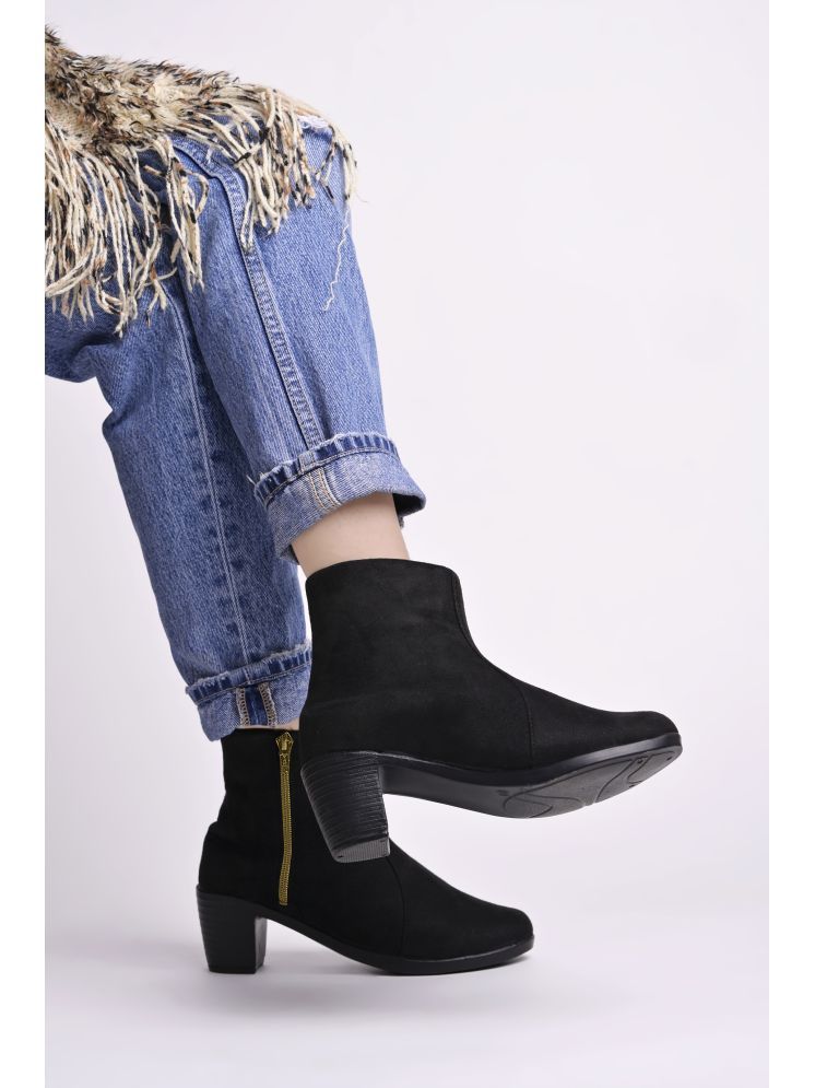     			Shoetopia Black Women's Ankle Length Boots