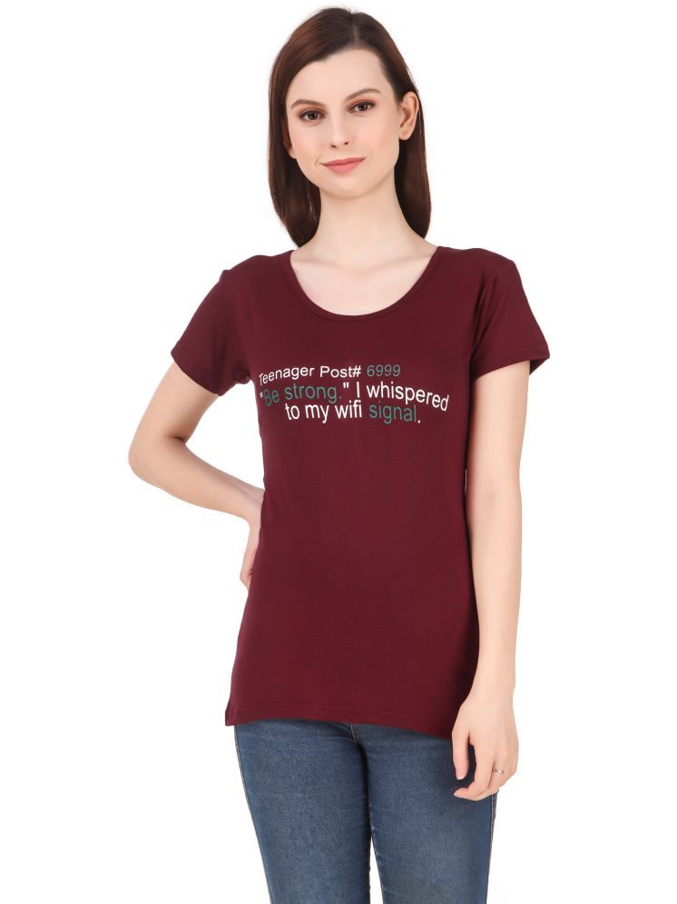     			Wako Maroon Cotton Tees - Single