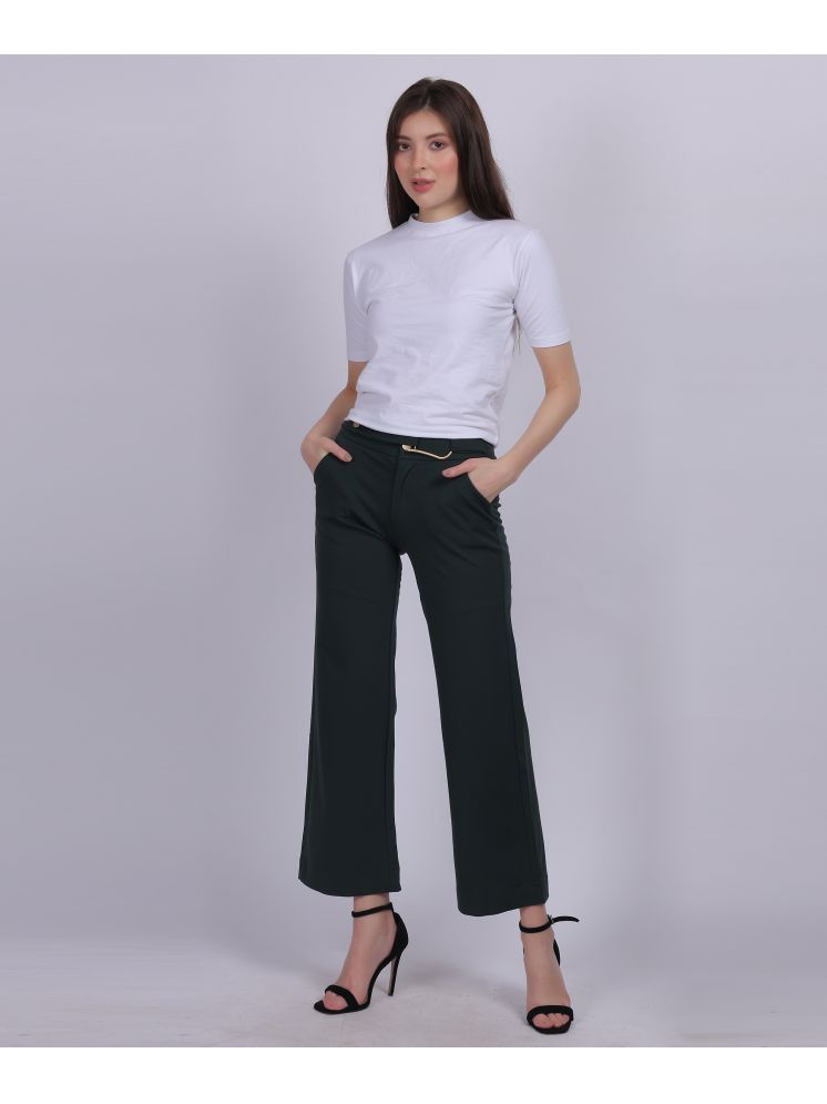     			aumbe Olive Nylon Straight Women's Casual Pants ( Pack of 1 )