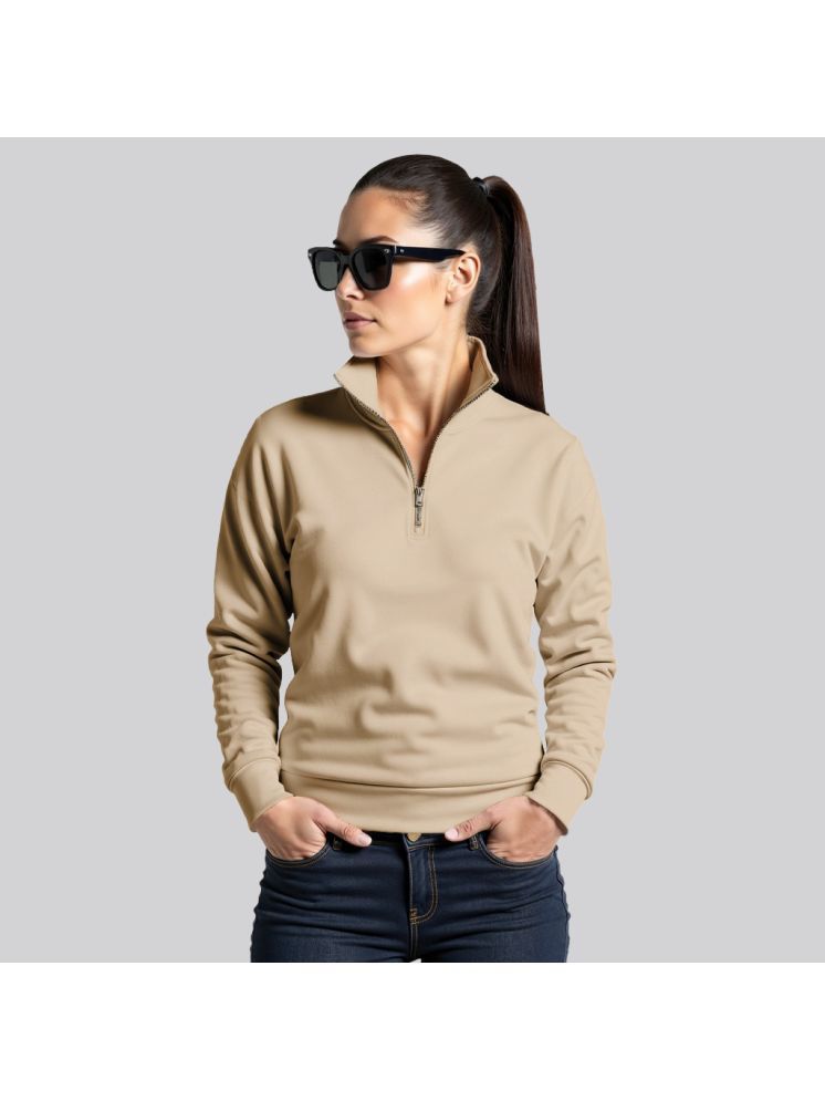     			fashion and youth Fleece Women's Zippered Sweatshirt ( Beige )