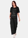 Fasense Black Modal Women's Nightwear Nightsuit Sets ( Pack of 1 )