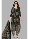 shree jeenmata collection Unstitched Cotton Printed Dress Material - Black ( Pack of 1 )