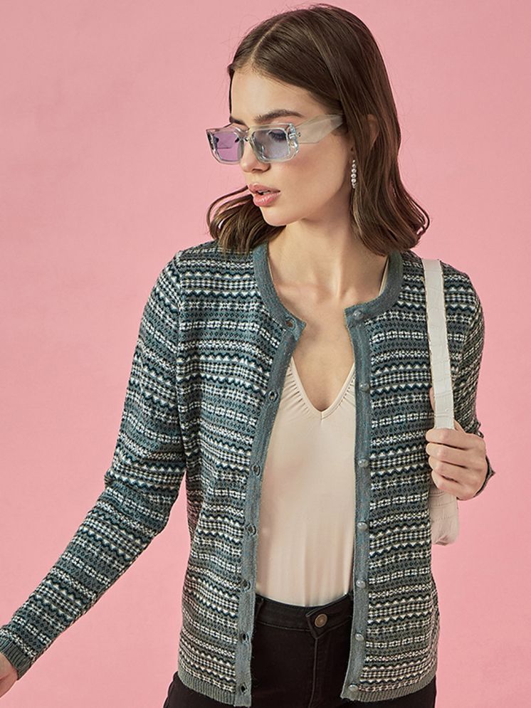     			Clapton Woollen Round Neck Women's Buttoned Cardigans - Grey ( )