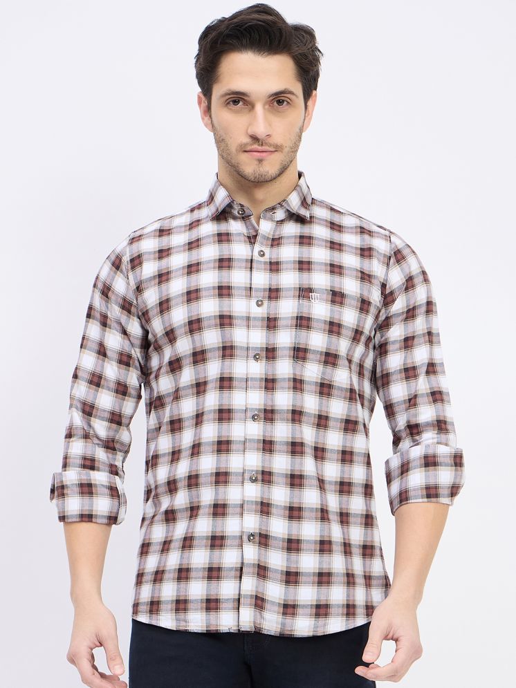     			Duke 100% Cotton Slim Fit Checks Full Sleeves Men's Casual Shirt - Brown ( Pack of 1 )