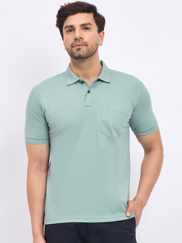     			Duke Cotton Blend Regular Fit Solid Half Sleeves Men's Polo T Shirt - Green ( Pack of 1 )