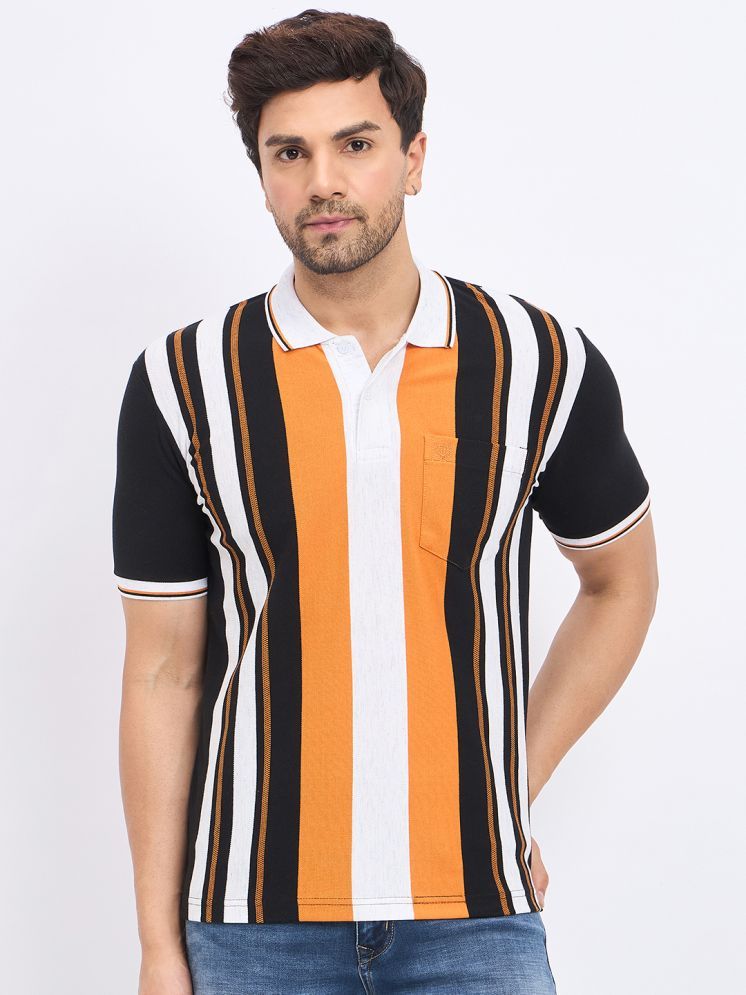     			Duke Pack of 1 Cotton Blend Regular Fit Striped Half Sleeves Men's Polo T Shirt ( Multicolor )