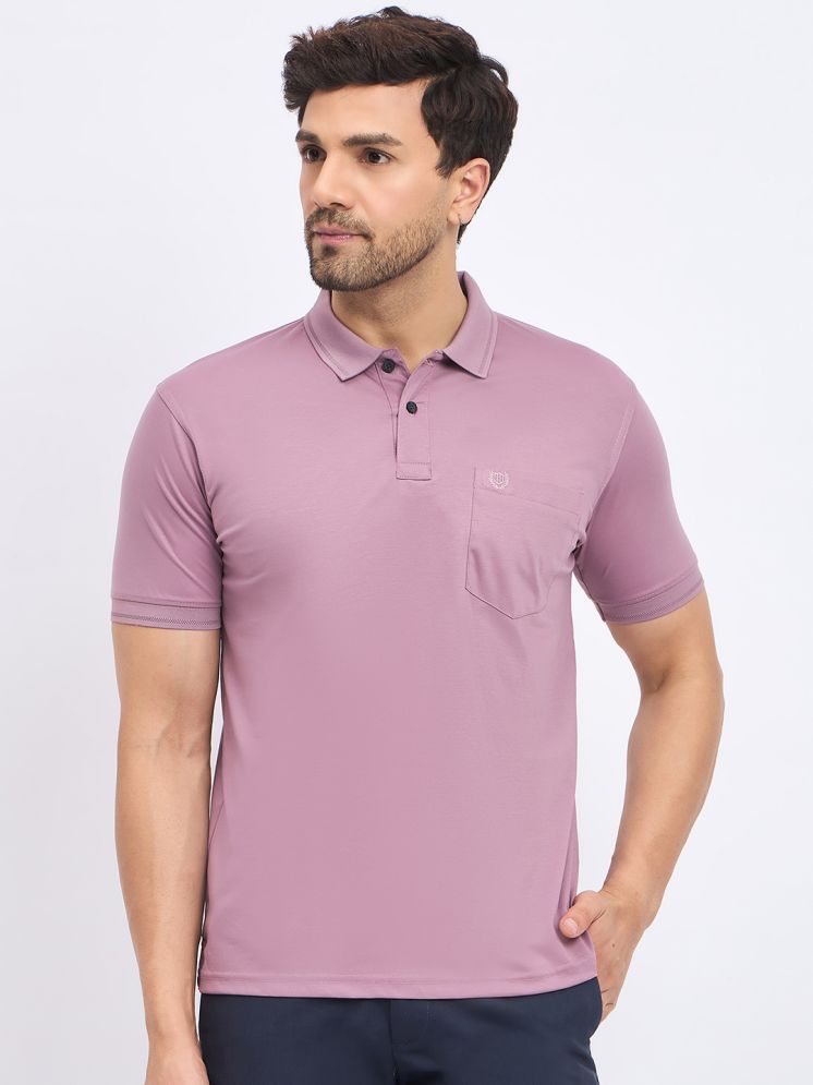     			Duke Cotton Blend Regular Fit Solid Half Sleeves Men's Polo T Shirt - Purple ( Pack of 1 )