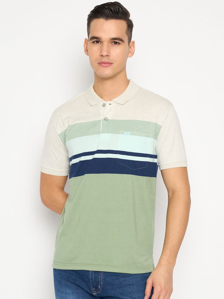     			Duke Cotton Blend Regular Fit Striped Half Sleeves Men's Polo T Shirt - Multicolor ( Pack of 1 )