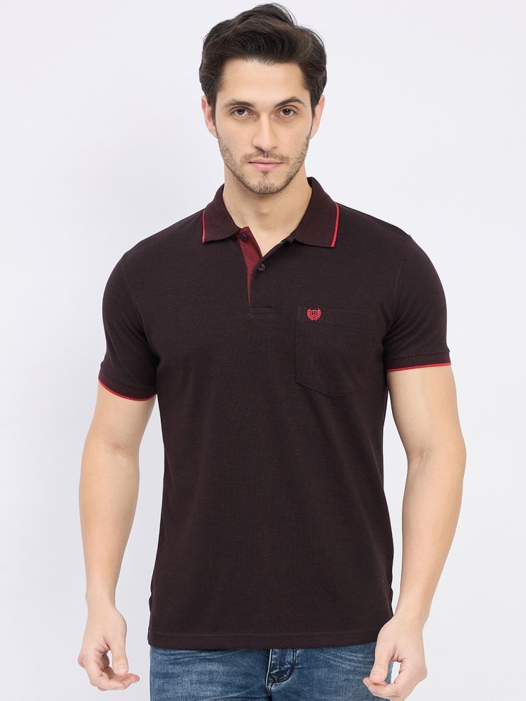     			Duke Pack of 1 Cotton Blend Regular Fit Solid Half Sleeves Men's Polo T Shirt ( Brown )