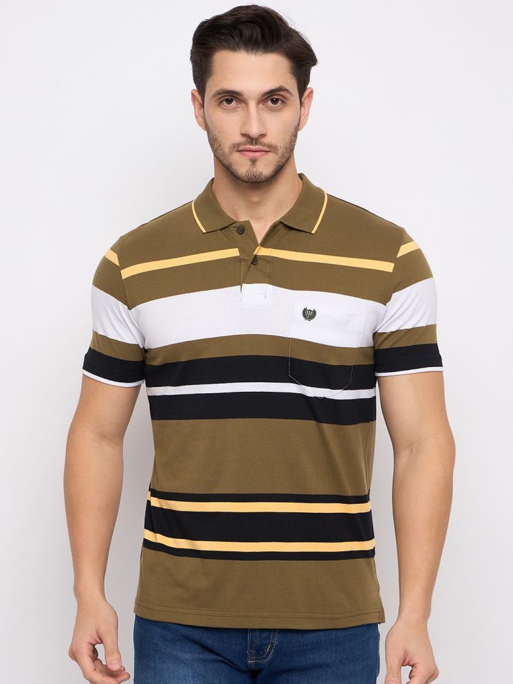     			Duke Cotton Blend Regular Fit Striped Half Sleeves Men's Polo T Shirt - Multicolor ( Pack of 1 )