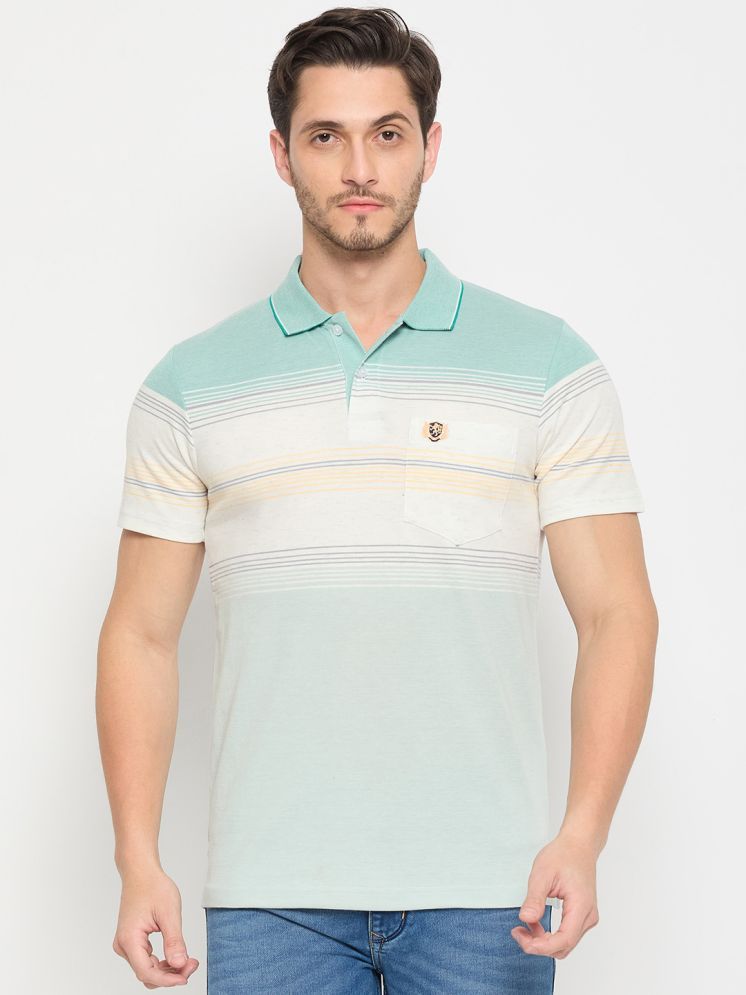     			Duke Cotton Blend Regular Fit Striped Half Sleeves Men's Polo T Shirt - Multicolor ( Pack of 1 )