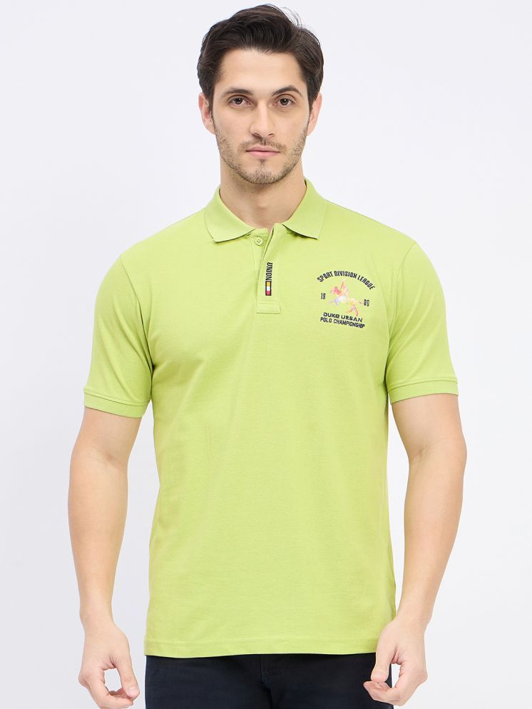     			Duke Cotton Blend Slim Fit Solid Half Sleeves Men's Polo T Shirt - Green ( Pack of 1 )