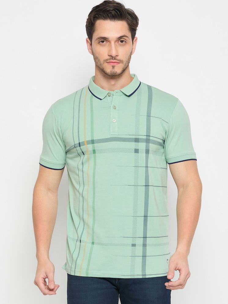     			Duke Cotton Blend Slim Fit Striped Half Sleeves Men's Polo T Shirt - Green ( Pack of 1 )