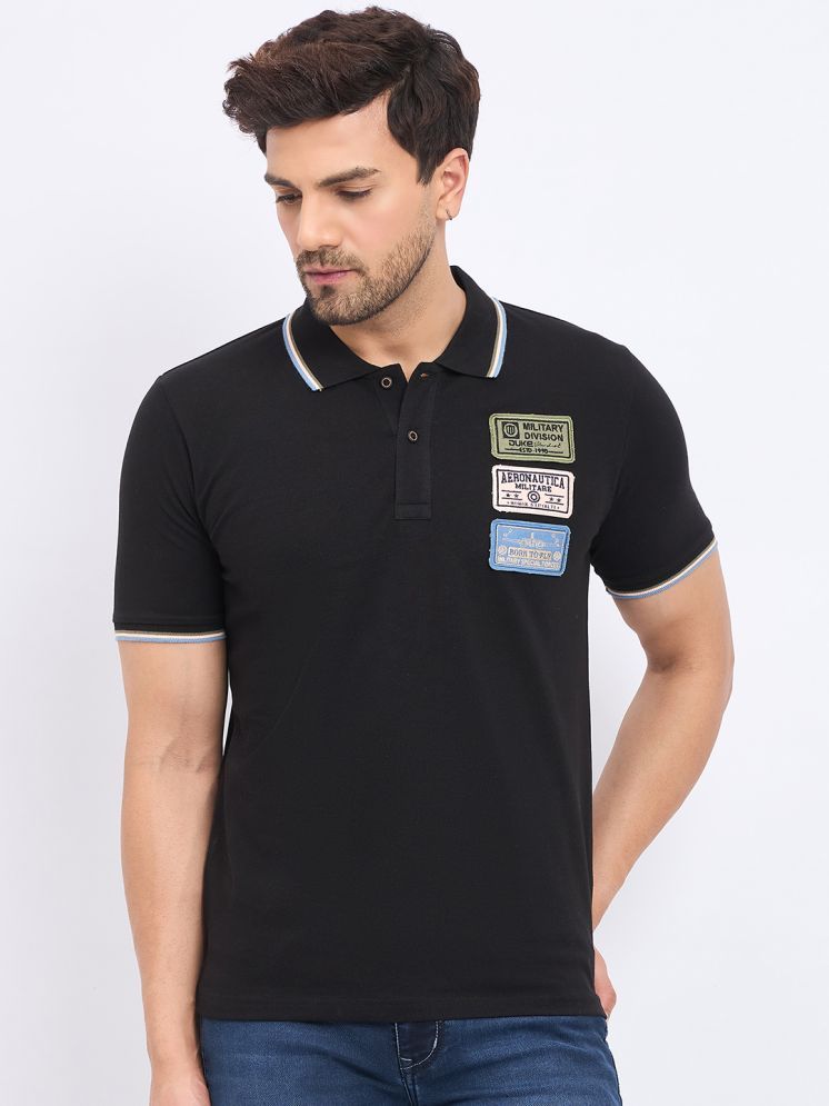     			Duke Cotton Blend Slim Fit Solid Half Sleeves Men's Polo T Shirt - Black ( Pack of 1 )