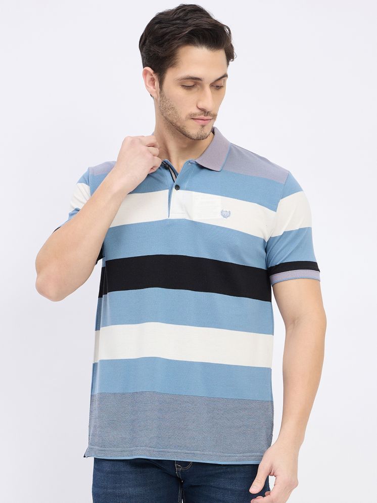     			Duke Pack of 1 Cotton Blend Slim Fit Striped Half Sleeves Men's Polo T Shirt ( Multicolor )