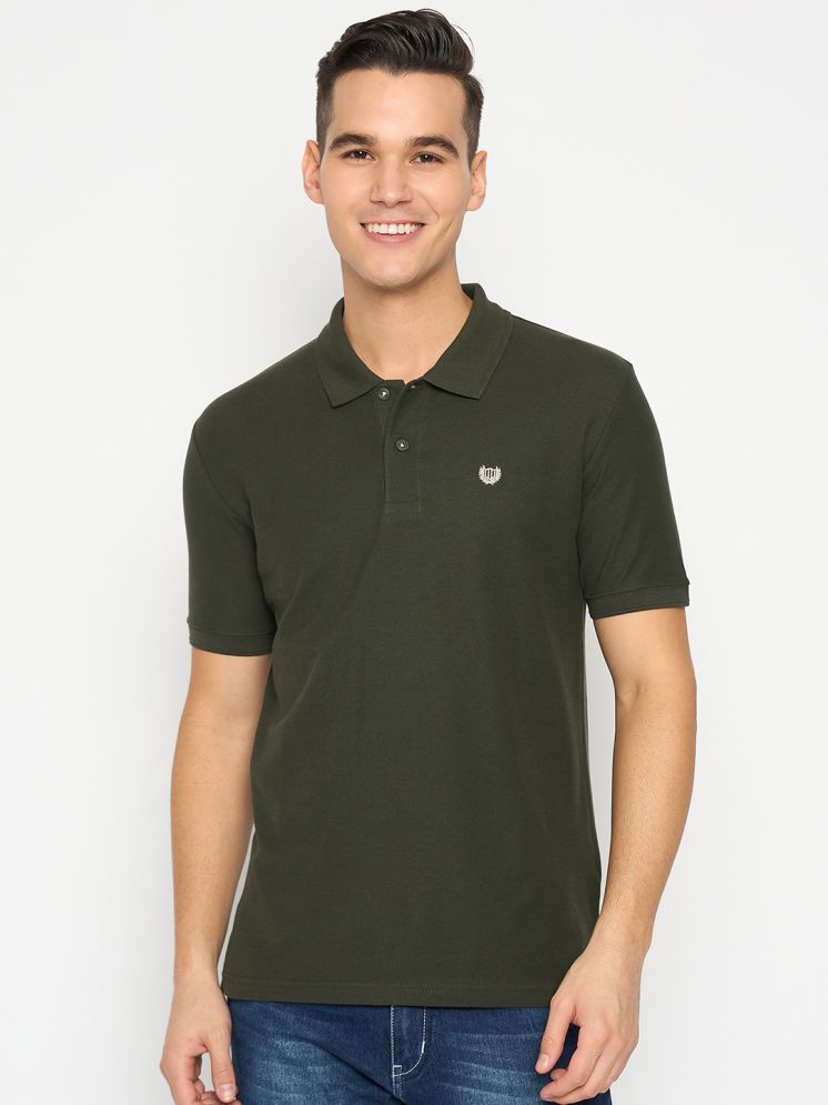     			Duke Cotton Blend Slim Fit Solid Half Sleeves Men's Polo T Shirt - Green ( Pack of 1 )